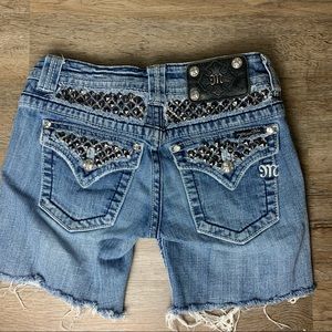 Miss Me Bling Denim Shorts